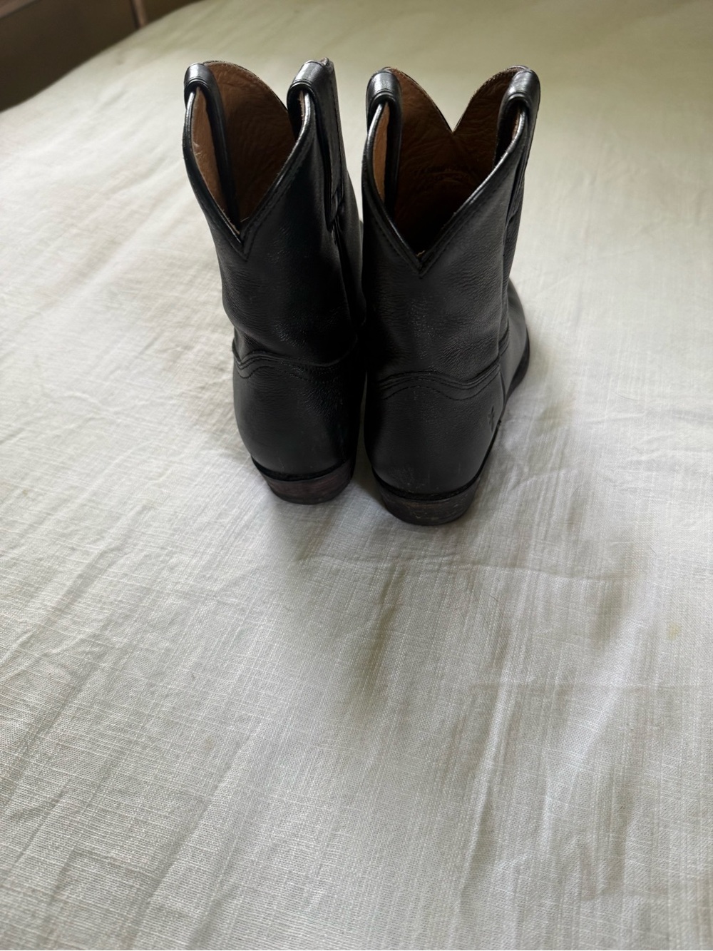 Frye Black Leather Short Western Boots - Picture 5 of 5